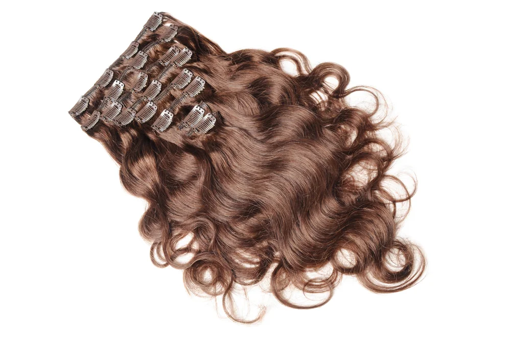 Clip in and clip on hair extensions